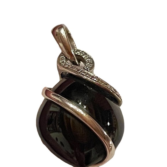 Sterling Silver 925 Black Onyx Cubic Zirconia Pendant EMA Jewlery Inc - Picture 10 of 11